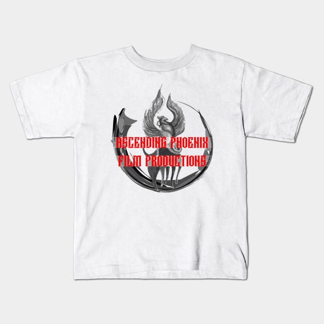 Ascending Phoenix Film Production Logo (Main/Red Letter) Kids T-Shirt by ascending_phoenix_productions